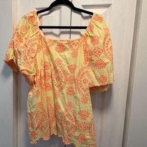 Lilly Pulitzer Lettie Short Sleeve Eyelet Top - Like New!